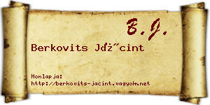 Berkovits Jácint névjegykártya